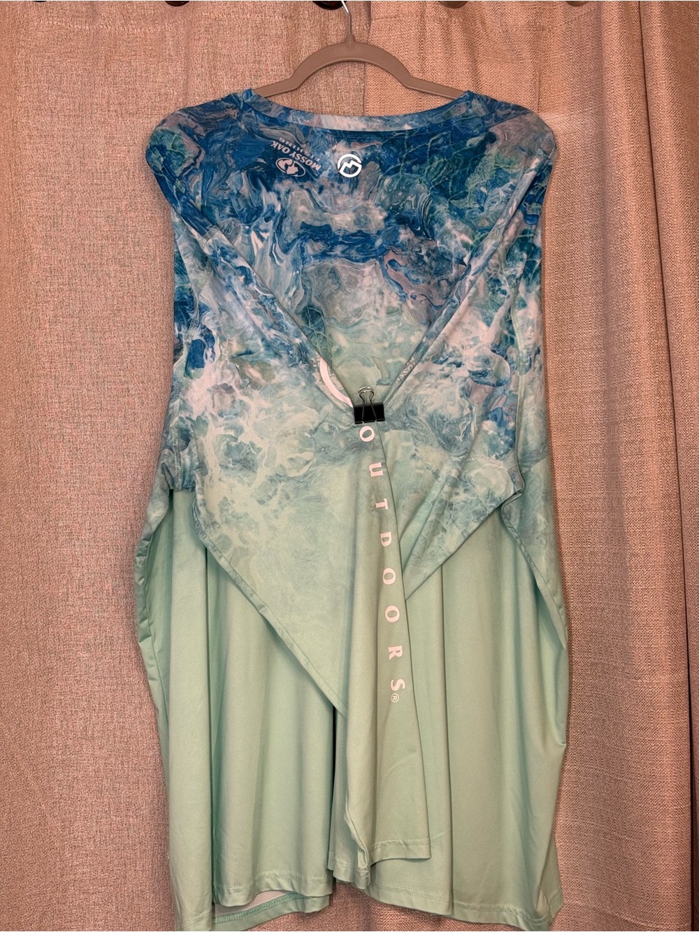 Magellan Outdoors Teal and Blue Ombre Long Sleeve Performance Shirt - Picture 4 of 4